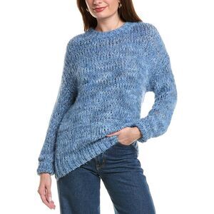 Color Block Womens Wool-Blend Pullover, Blue